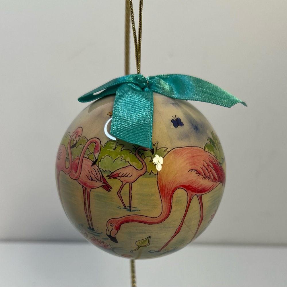 Pink Flamingo Christmas Ornament agiftcorp. Siesta Key Florida Butterflies Fish